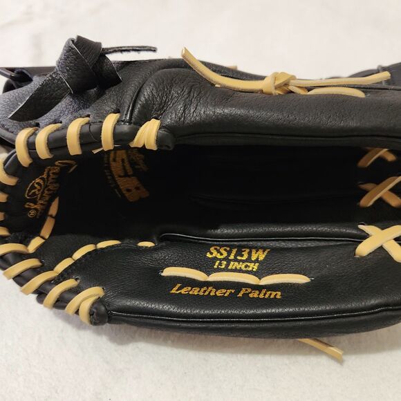 Rawlings RSB SS13W 13 Inch Left Hand Thrower Black Leather Softball Glove - Picture 14 of 15